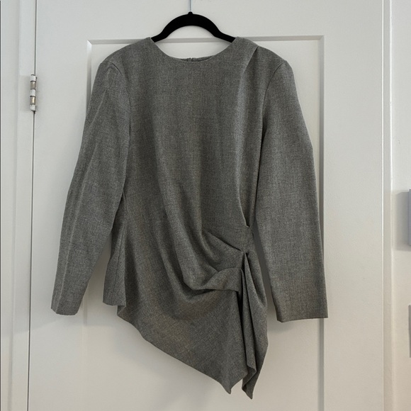 ZARA WOOL BLEND RUCHE SIDE TOP - Picture 2 of 4